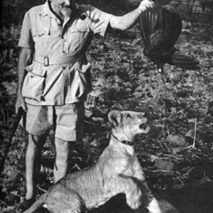 George Adamson and Lion