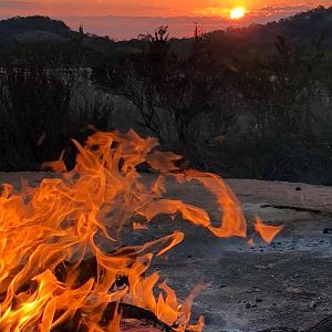 Fire & the setting sun