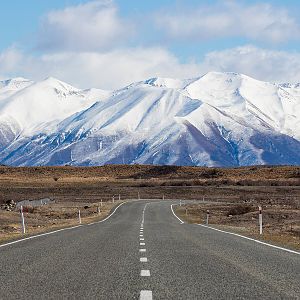 Mountains covered in Snow  New Zealand