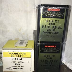 9.3 Barnes & Woodleigh Bullets