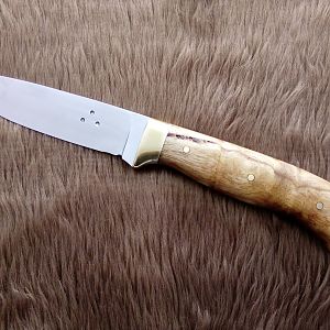 A 1095 HC Safari Knife with Brass & Eucalyptus
