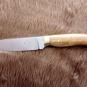 A 1084 Hunter Skinner Knife  Brass & Accacia