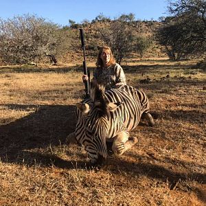 South Africa Hunt Burchell's Plain Zebra