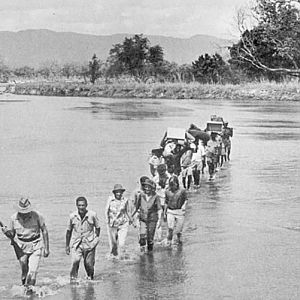 Crossing the Luangwa on foot