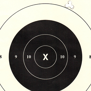 Weatherby factory .340 Wby 250 gr Nosler Partition. ~ 1/2 MOA @ 1oo yd.