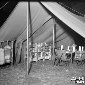 Interior of tent