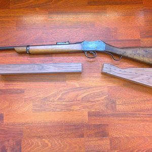 Martini Enfield 303 Rifle being restocked