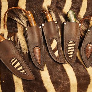 Knives & Sheaths made out of Cape Buffalo Leather