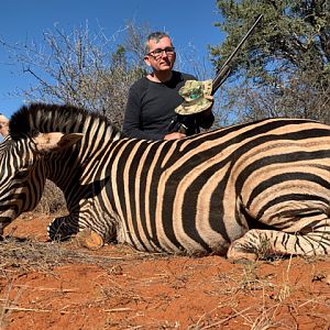 South Africa Hunting Burchell's Plain Zebra