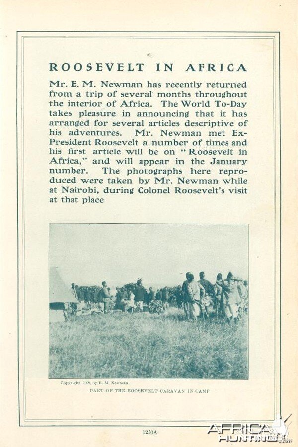 1909 - Theodore Roosevelt Hunting in Africa