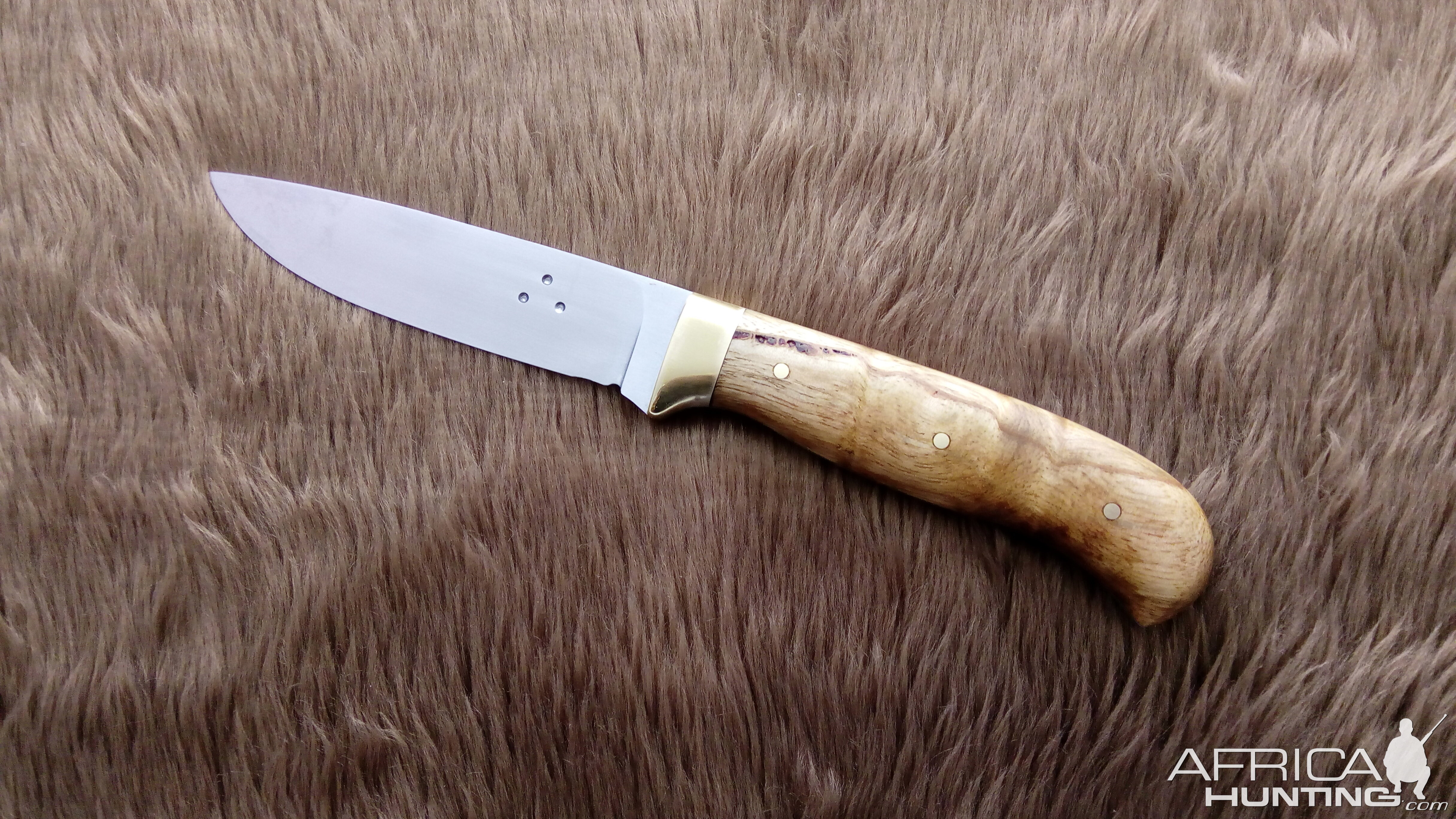 A 1095 HC Safari Knife with Brass & Eucalyptus
