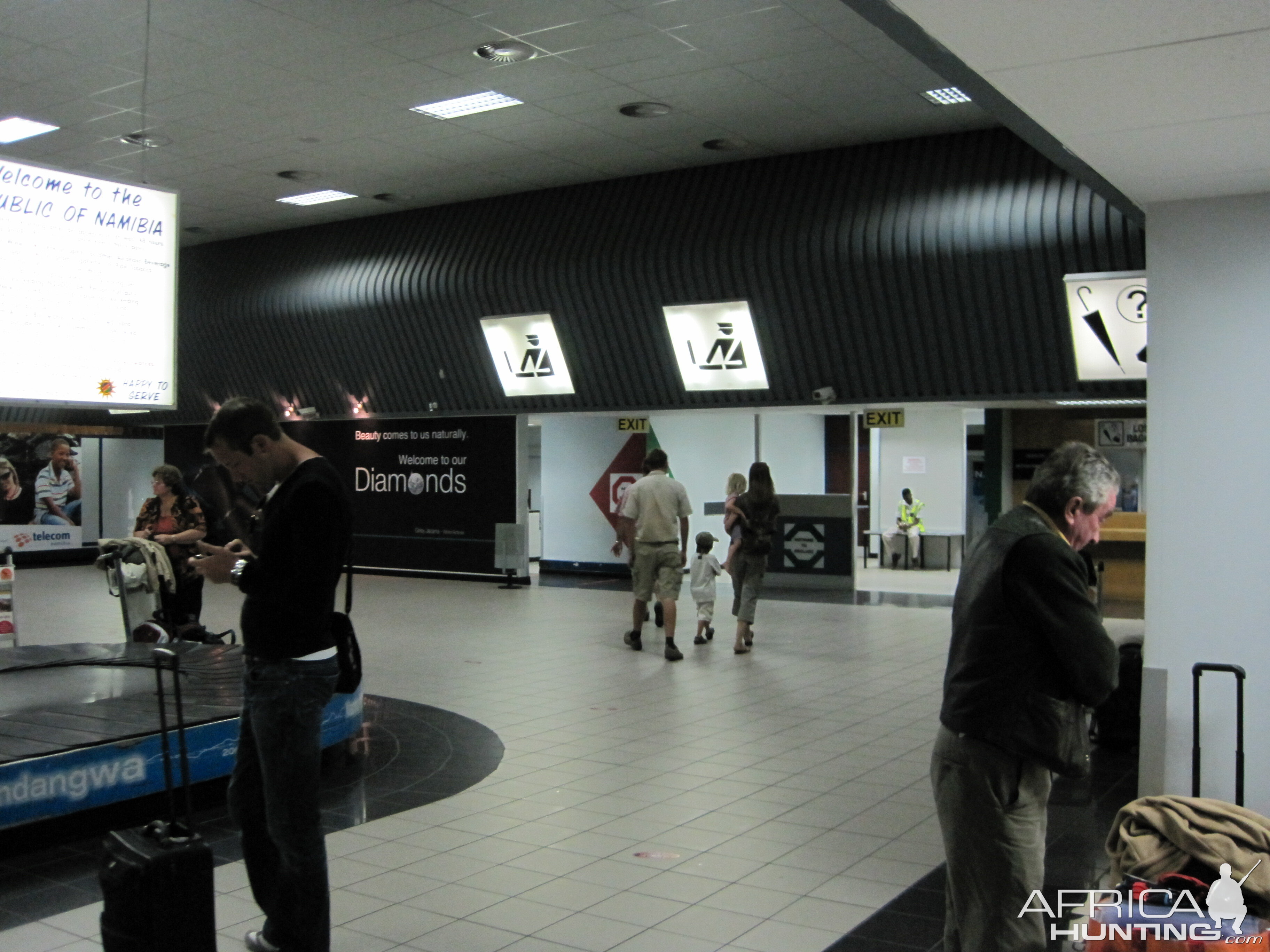 Baggage claim and custom area at the International Airport in Windhoek, Nam