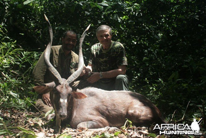 Bela Hidvegi with Forest Sitatunga hunted in Cameroon