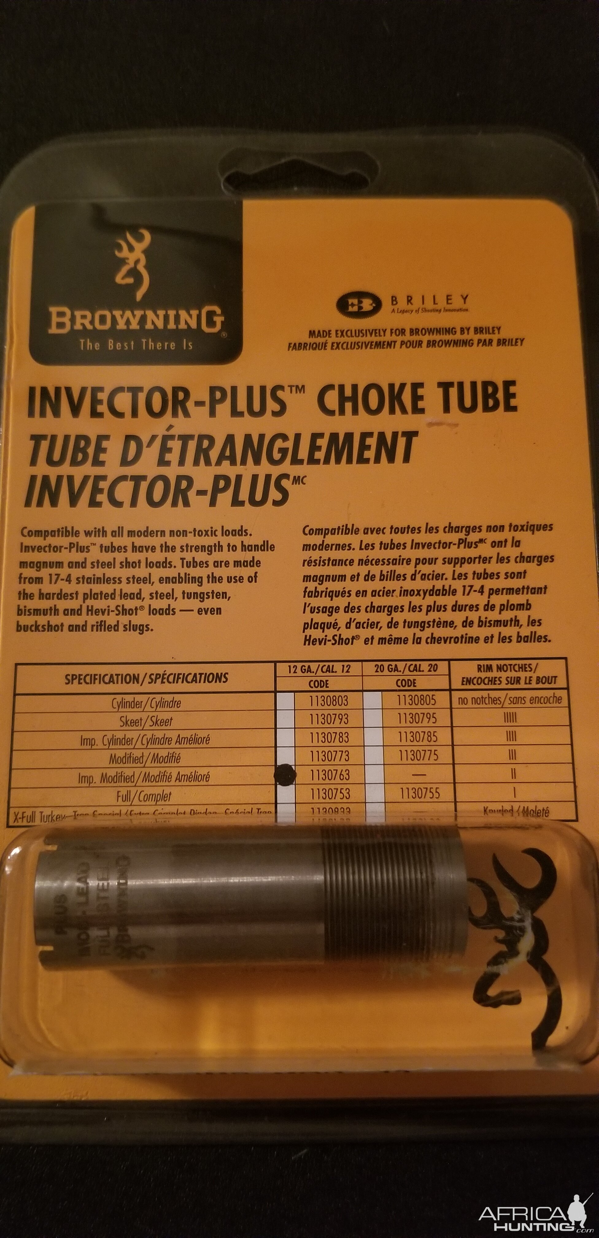 Browning invector-plus 12 gauge choke | AfricaHunting.com