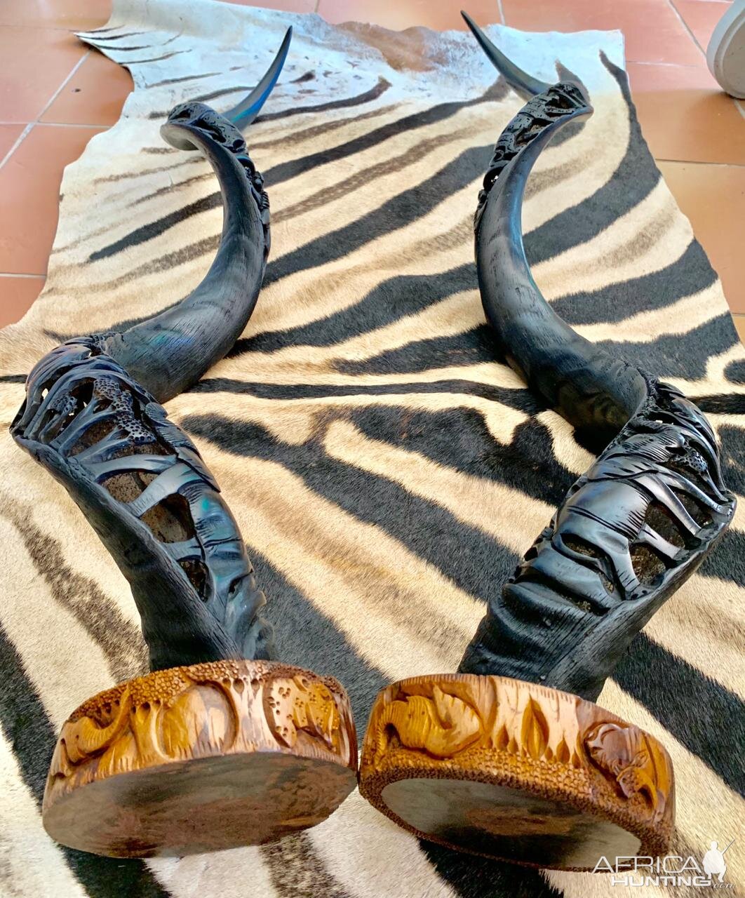 Carved Kudu Horns