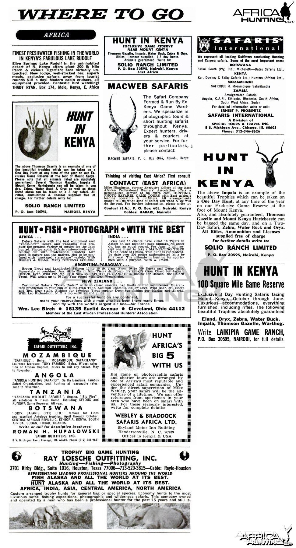 Compilation of Old Ads Promoting Hunting in Kenya