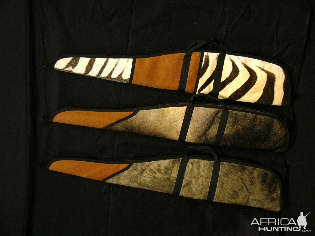 Custom made Rifle cases with African Backskins