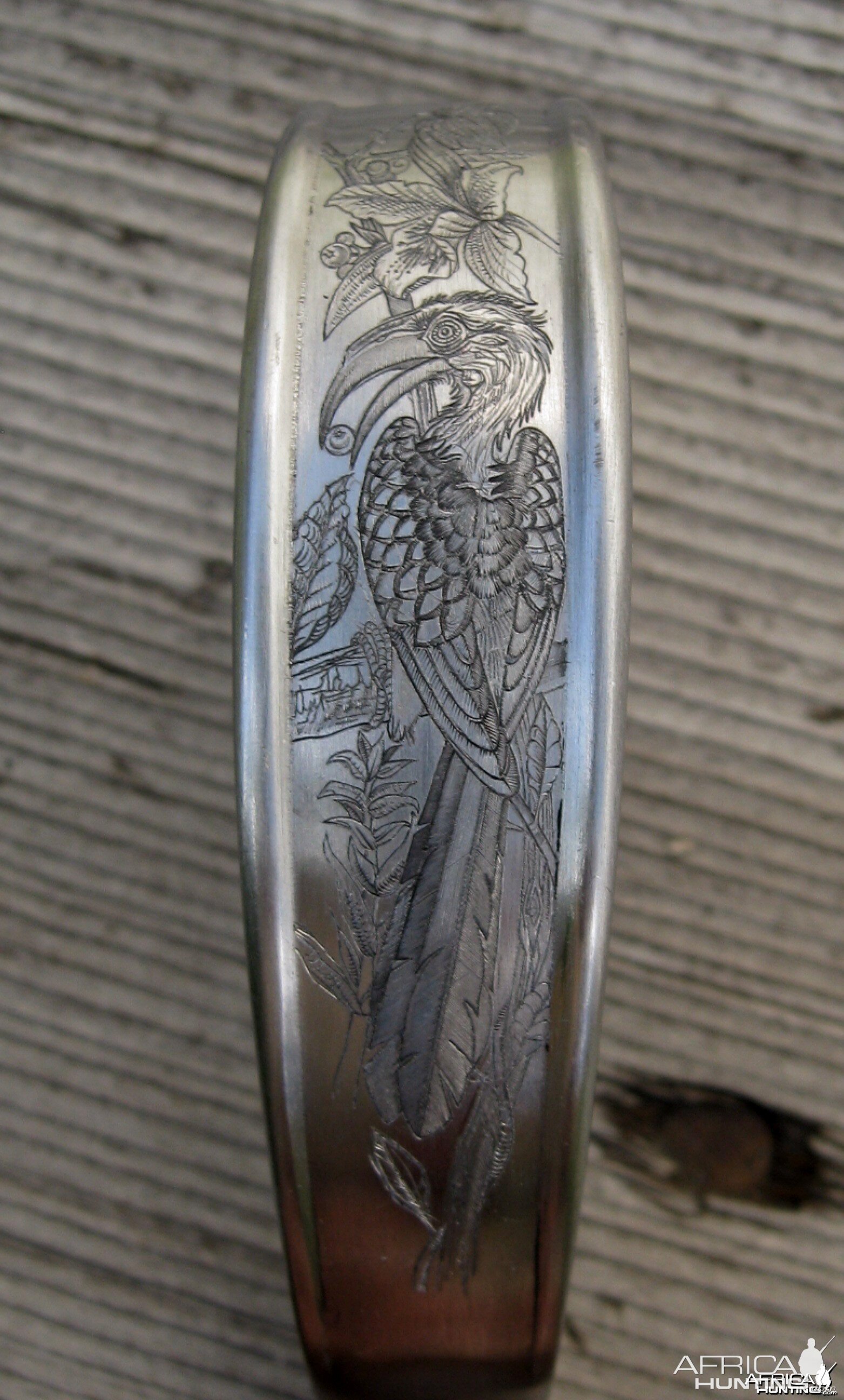 Engraved long trigger guard