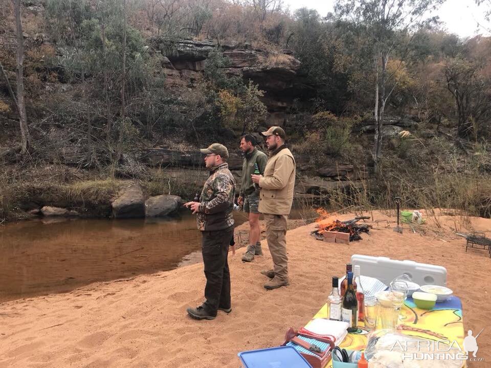 Enjoying Lunch in the bush