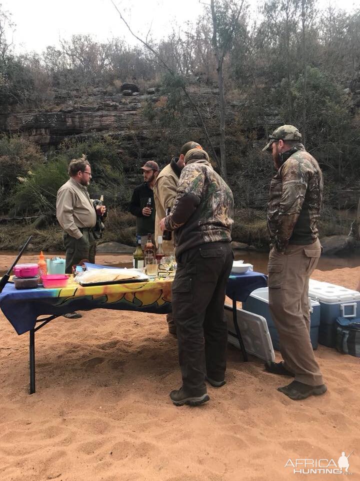 Enjoying Lunch in the bush