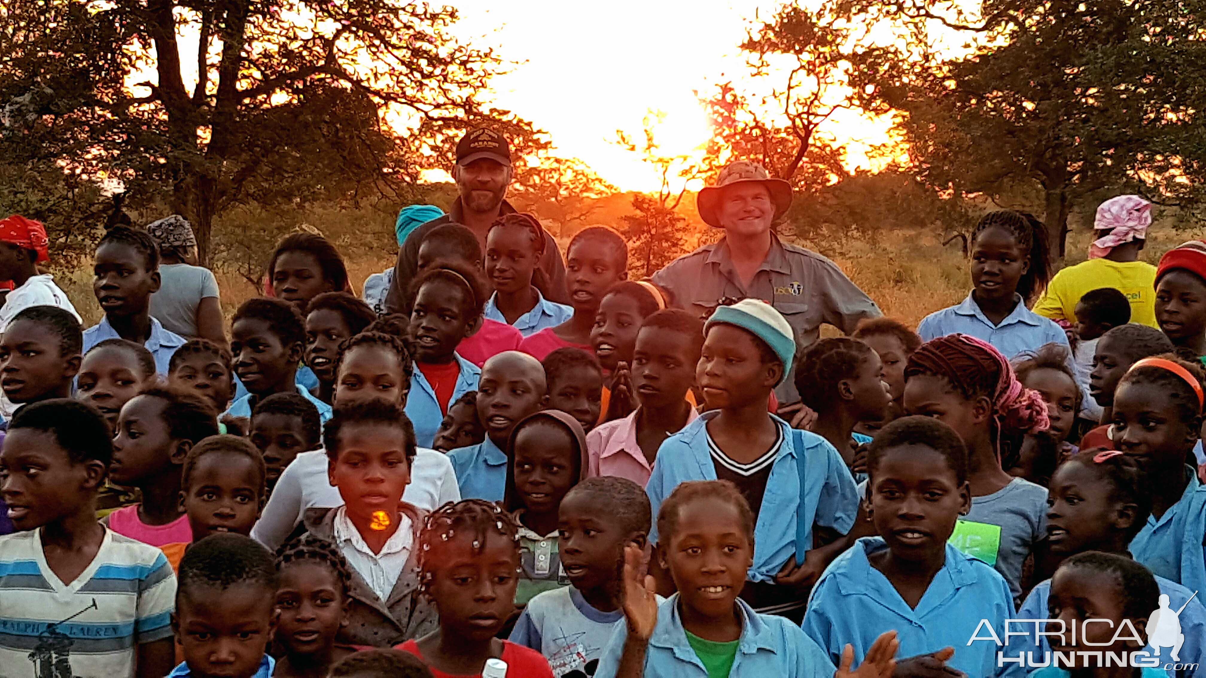 Epic buffalo safari, delivering meat to a community school