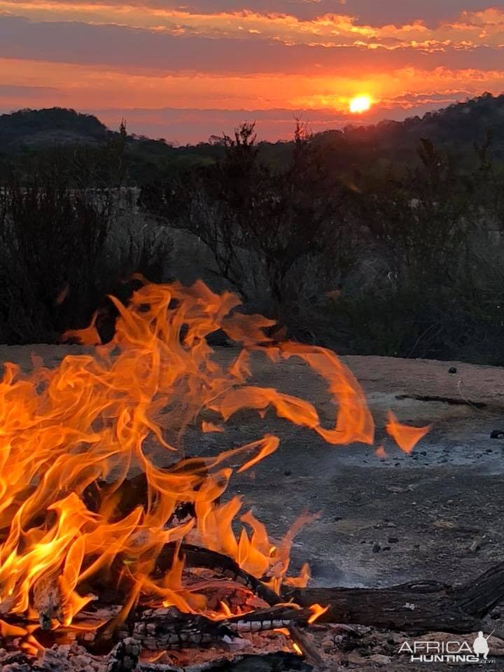 Fire & the setting sun