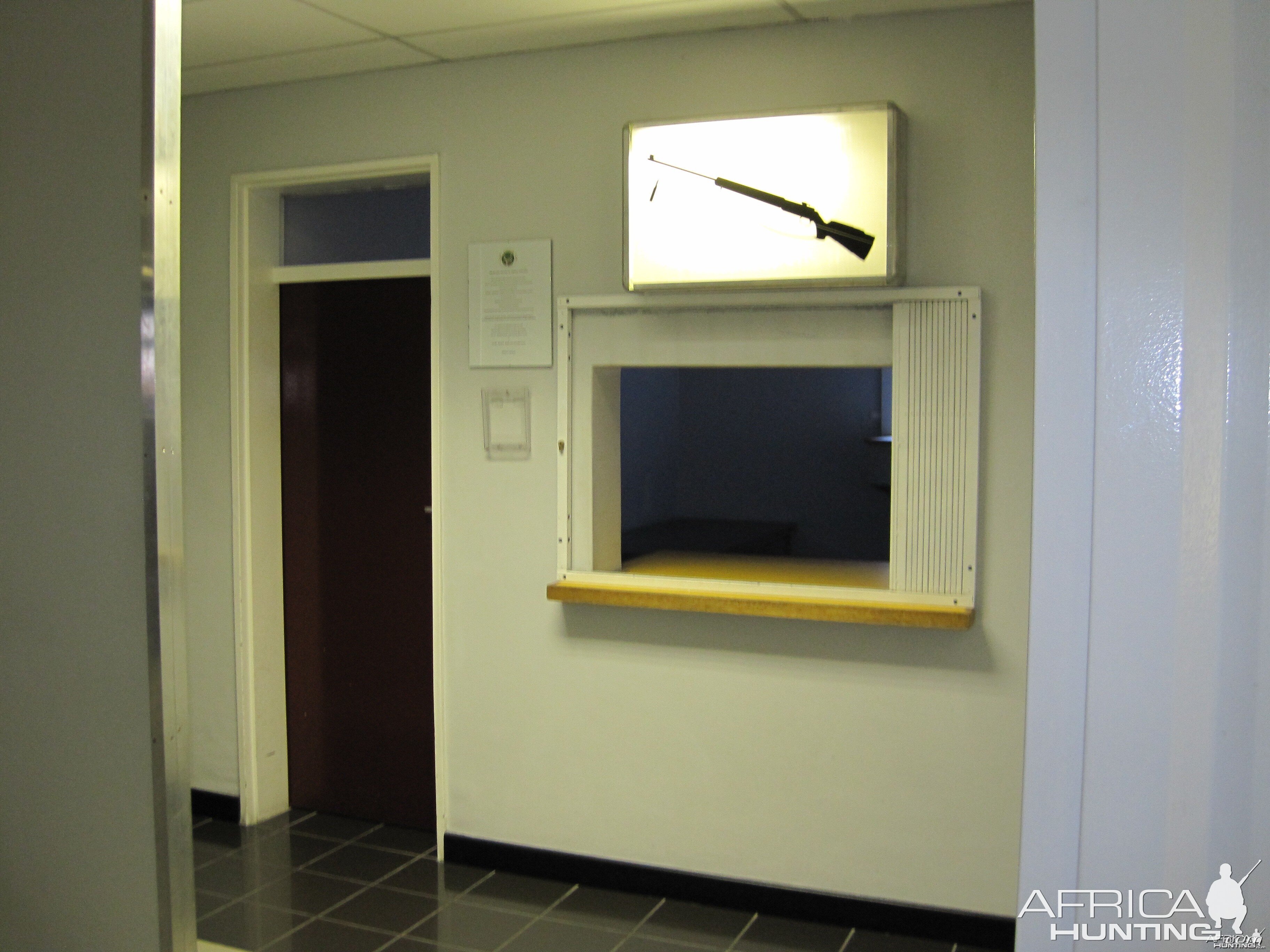 Firearms declaration office next to baggage claim area at the International