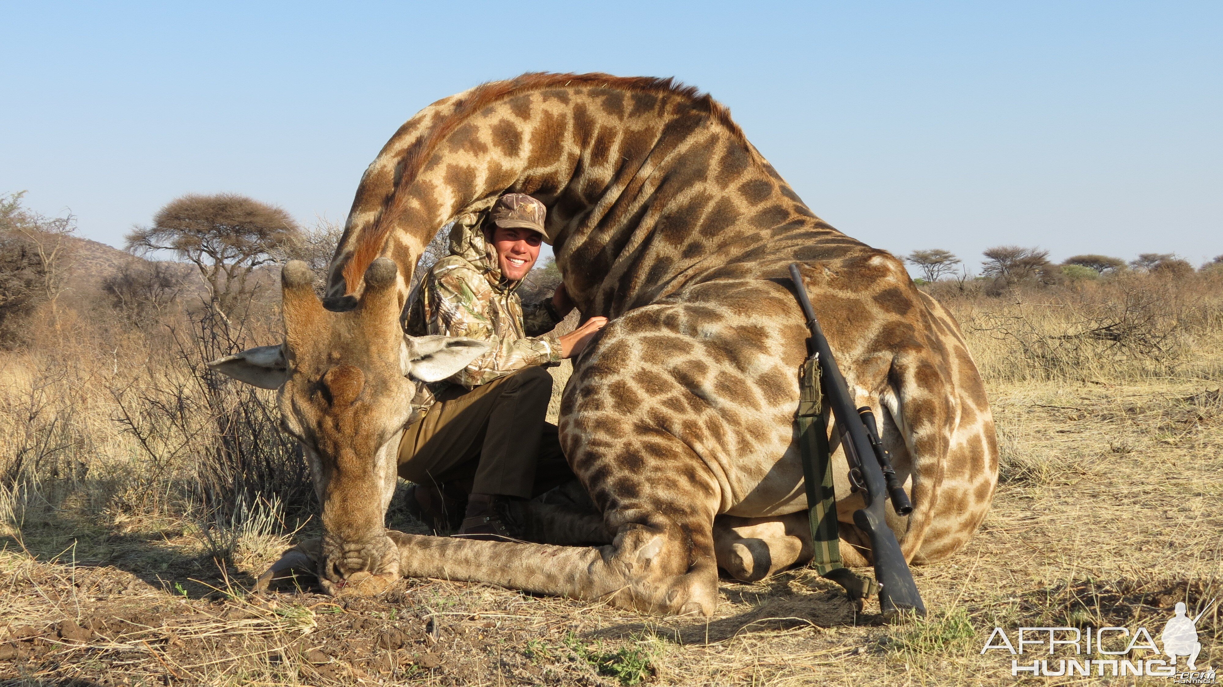 Giraffe hunted with Ozondjahe Hunting Safaris in Namibia