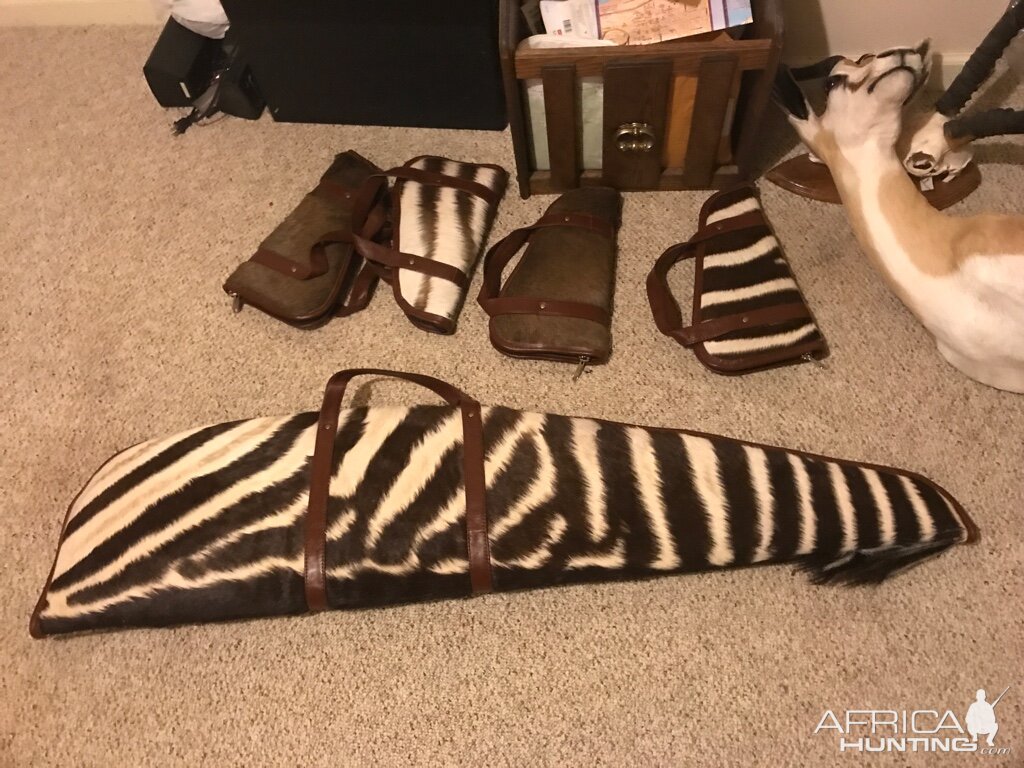 Gun Cases made from Burchell's Plain Zebra Backskins
