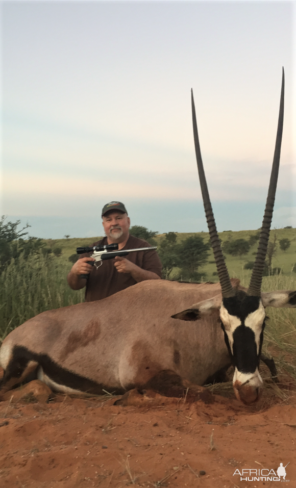 Handgun Hunting Gemsbok Kalahari South Africa