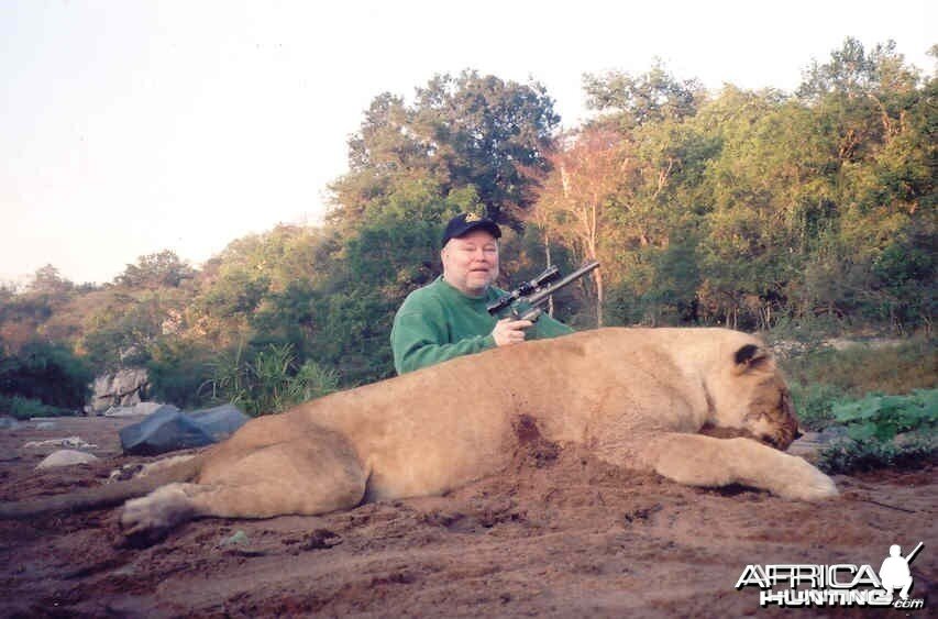 Handgun Lioness  -- Lowveld riverbed