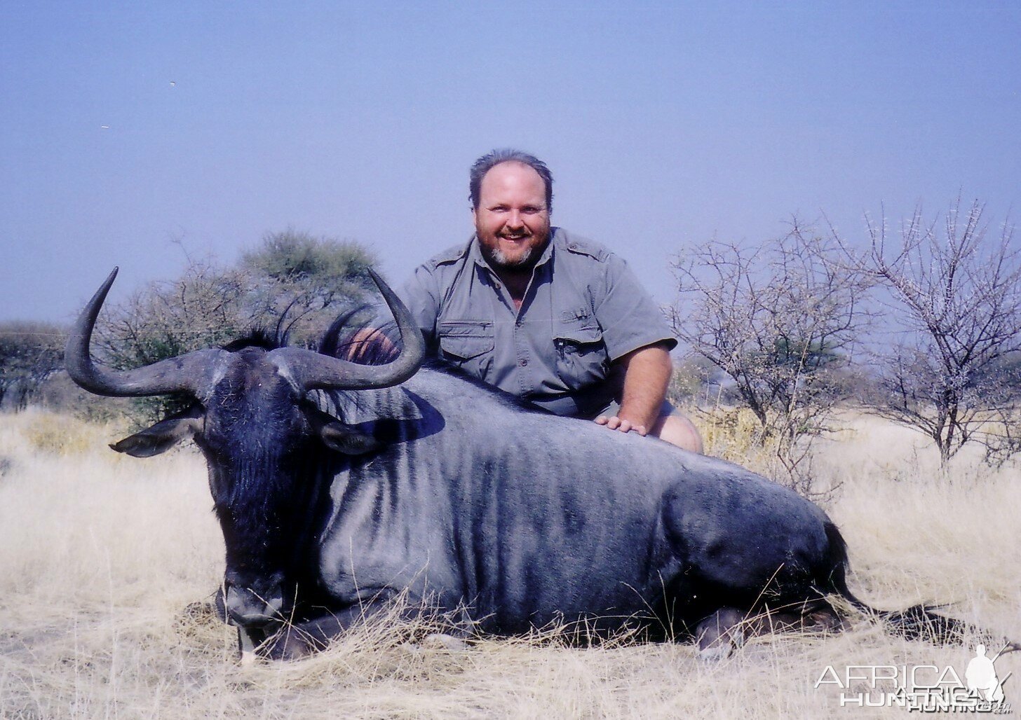 Holstein Hunting Safaris Namibia - Client with Wildebeest