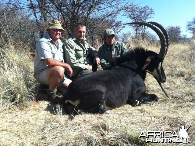 Holstein Hunting Safaris Namibia - PH Gunther Heimstadt with Sable