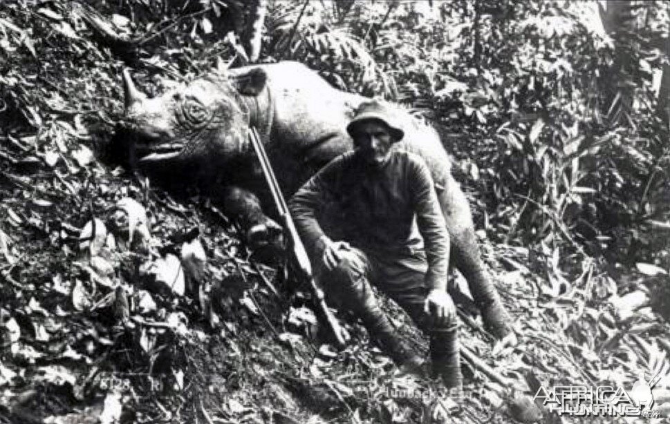 Hunting Rhino in Malaysia ca1920