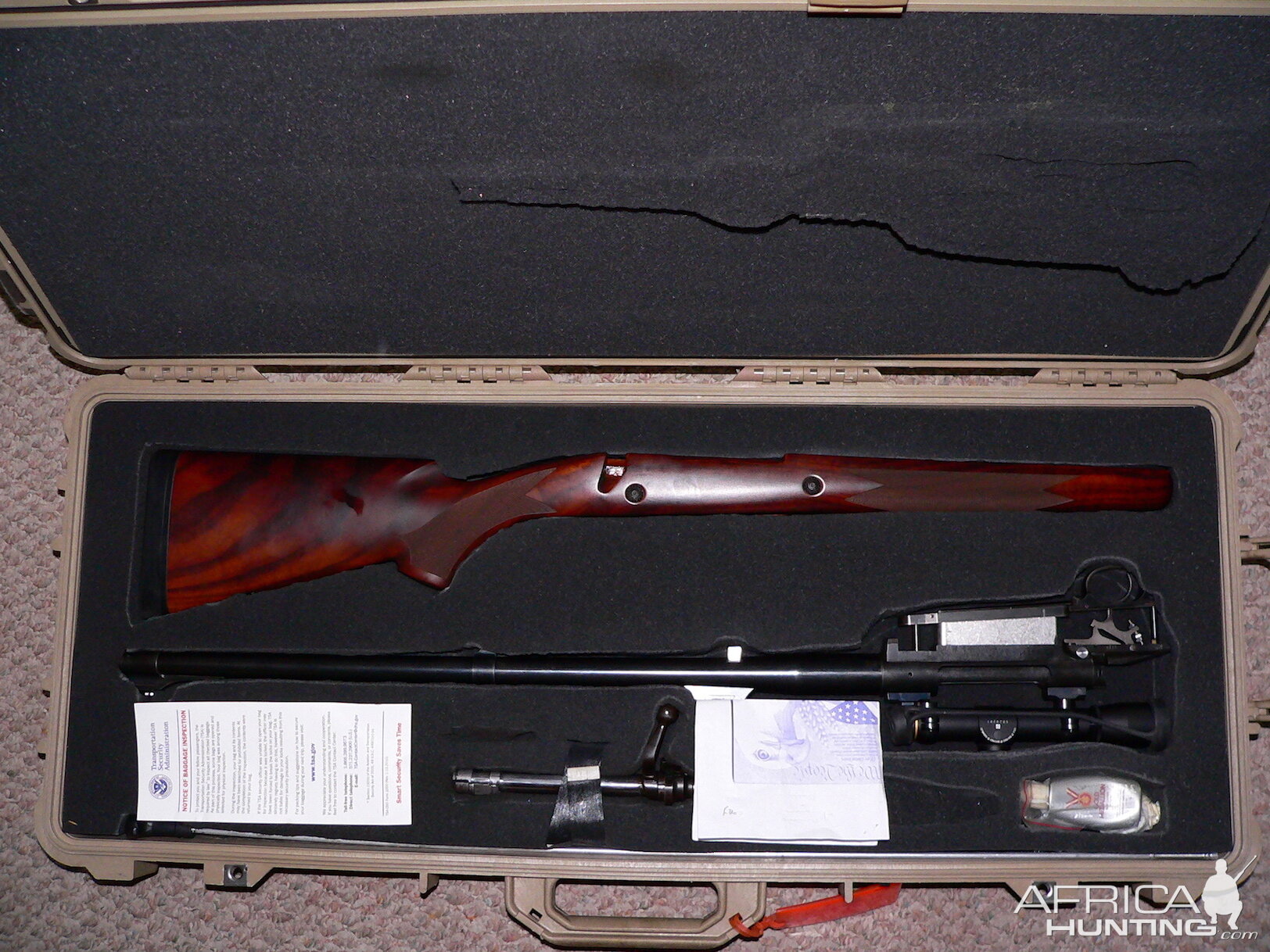 Hunting Rifle packed in Pelican Case