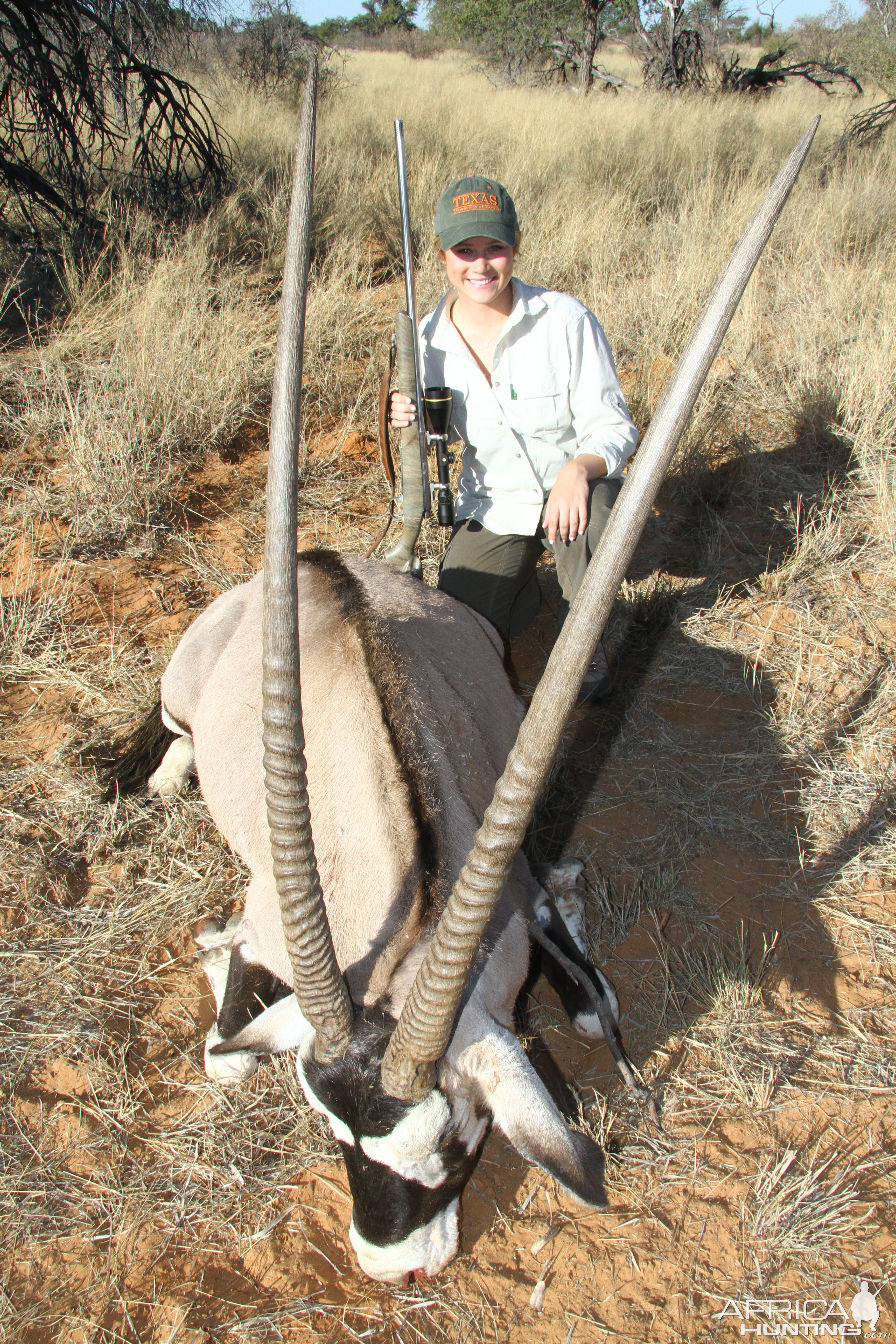Huntress with exceptional 42" Gemsbok Bull