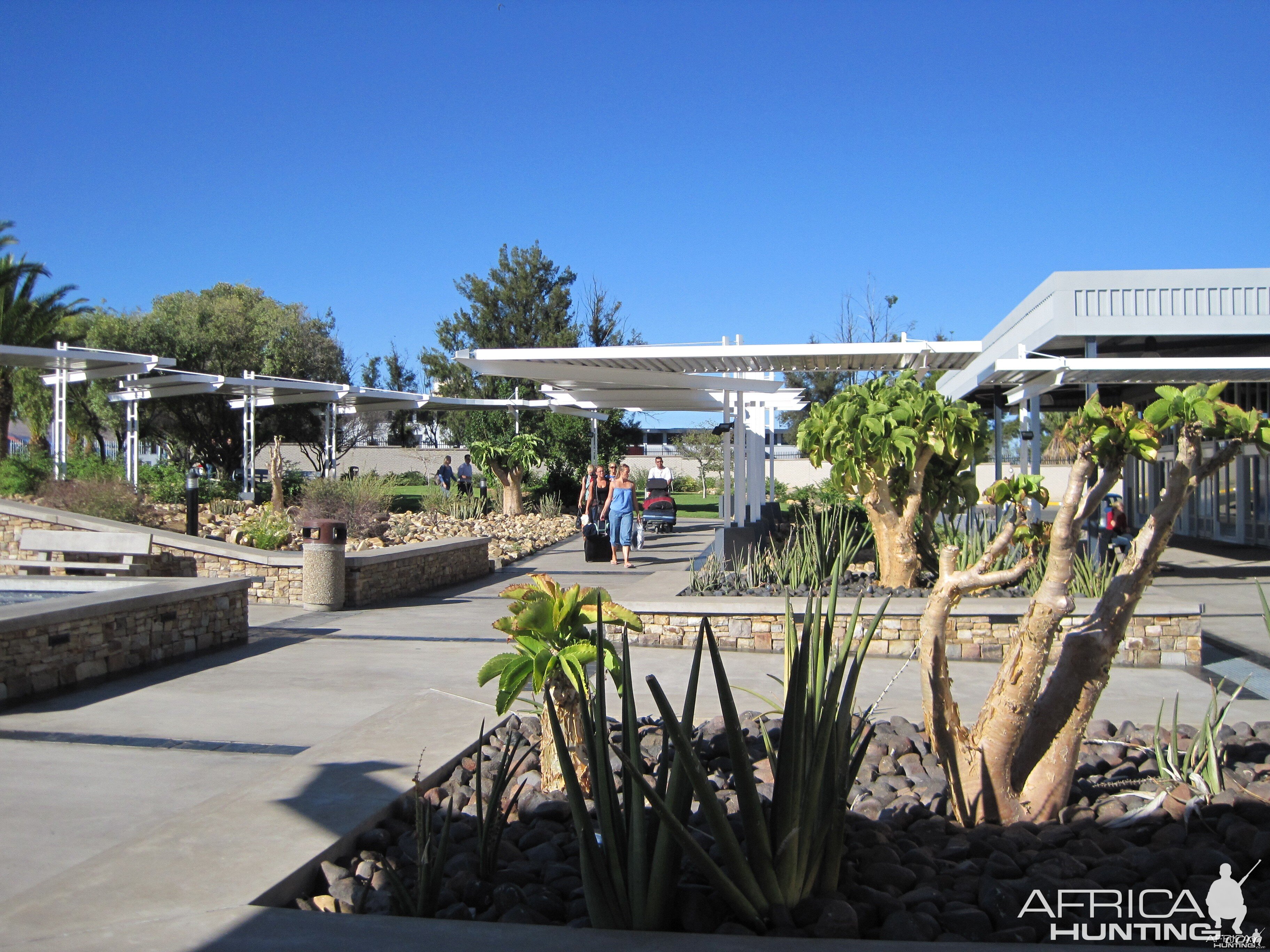 In front of the International Airport in Windhoek, Namibia