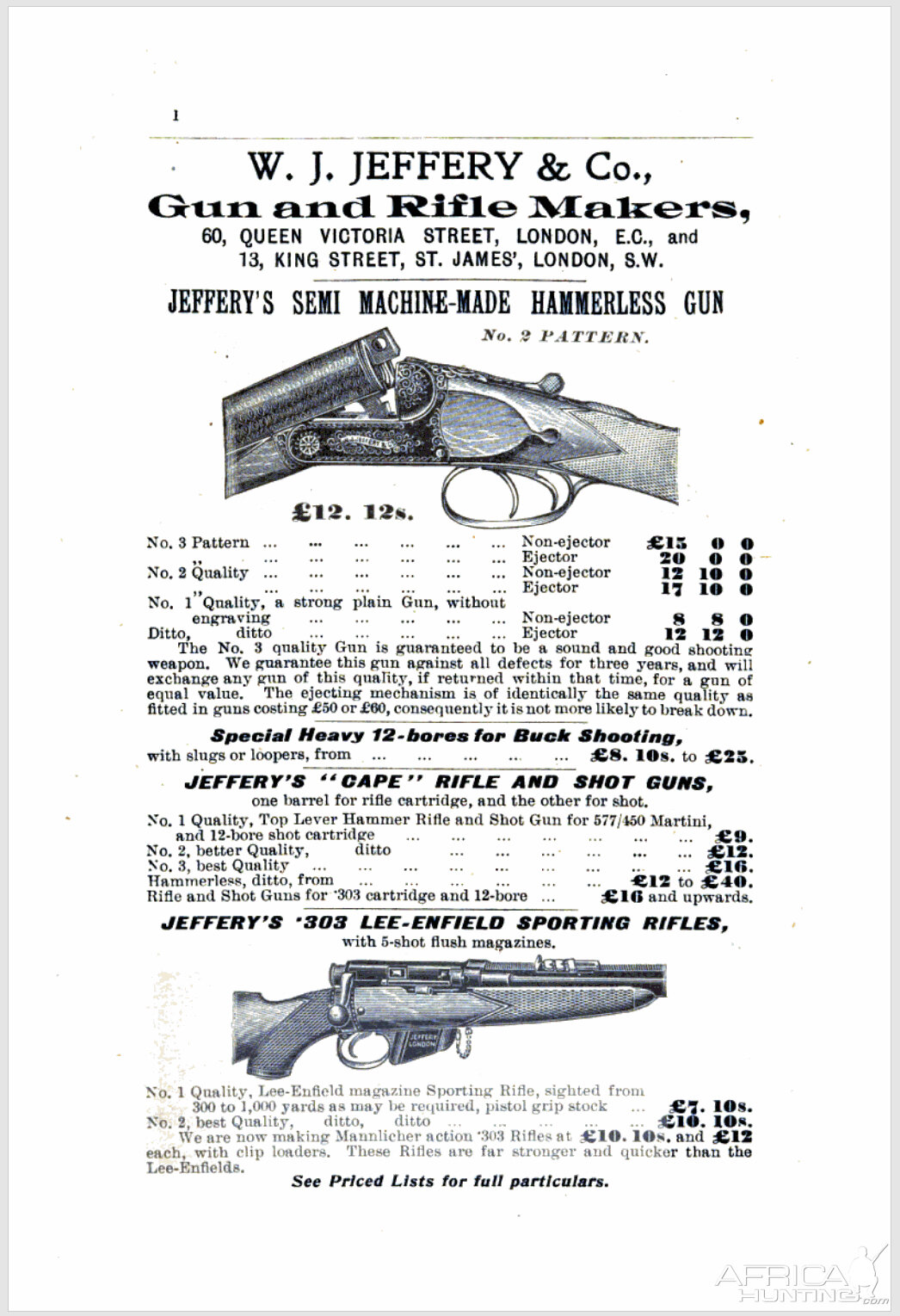 Jeffery & Co. Gun & Rifle Makers