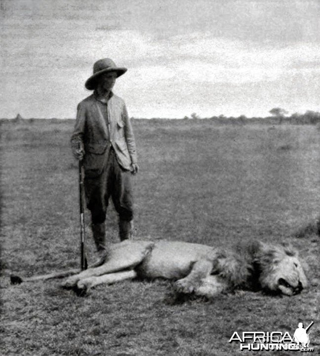 Kermit Roosevelt and his big lion