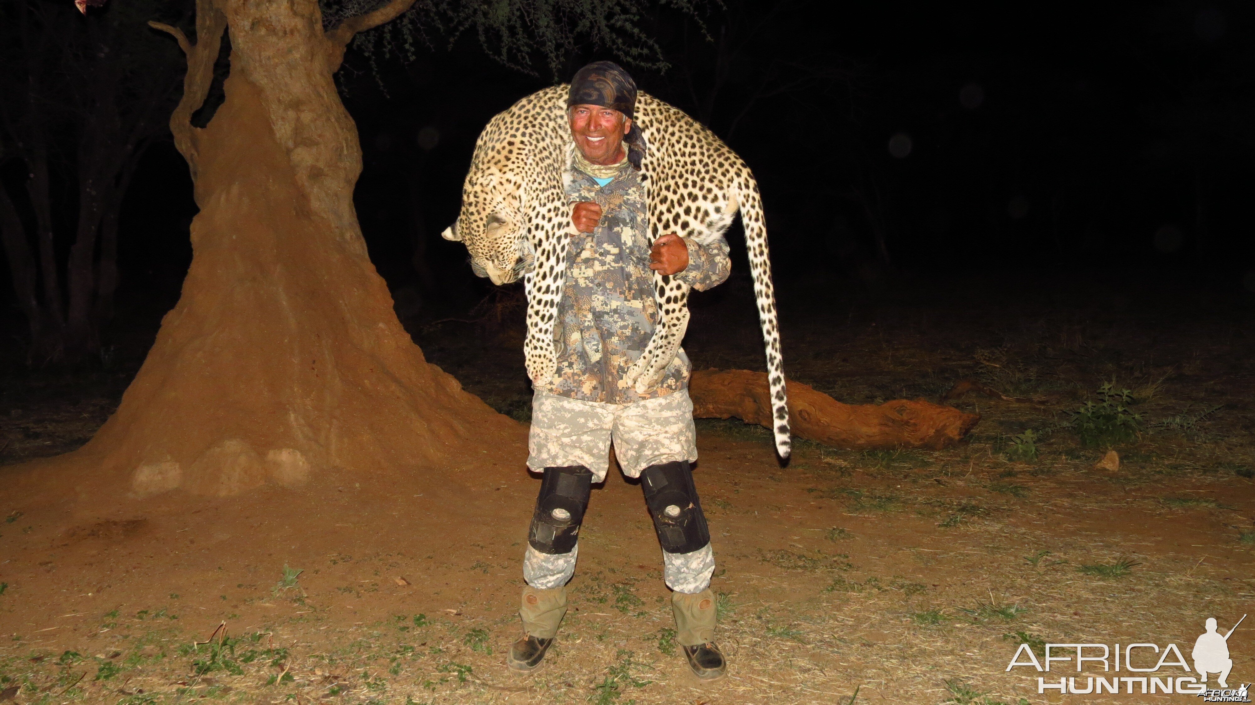 Leopard hunted at Ozondjahe Hunting Safaris in Namibia