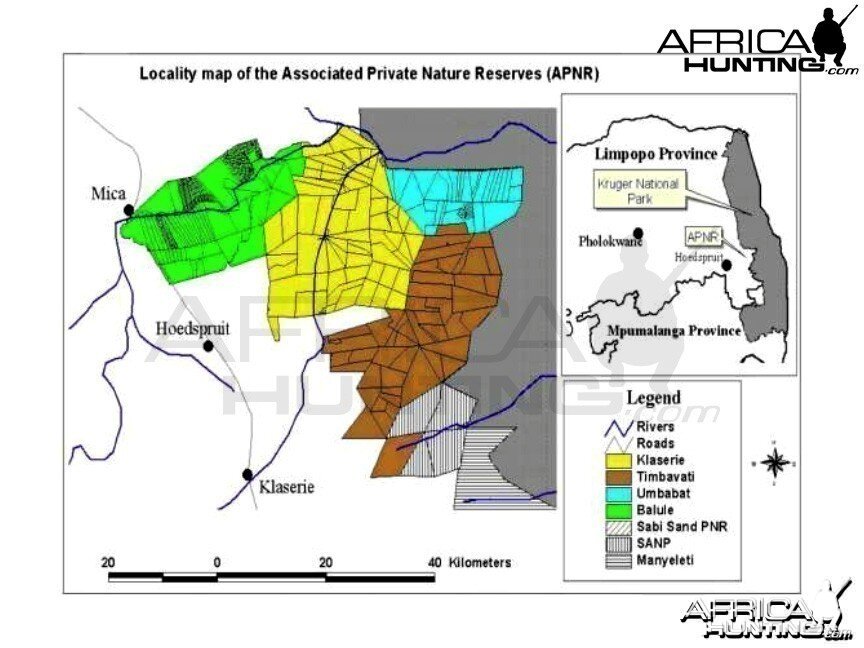 Locality Map of the Associated Private Nature Reserves (APNR)