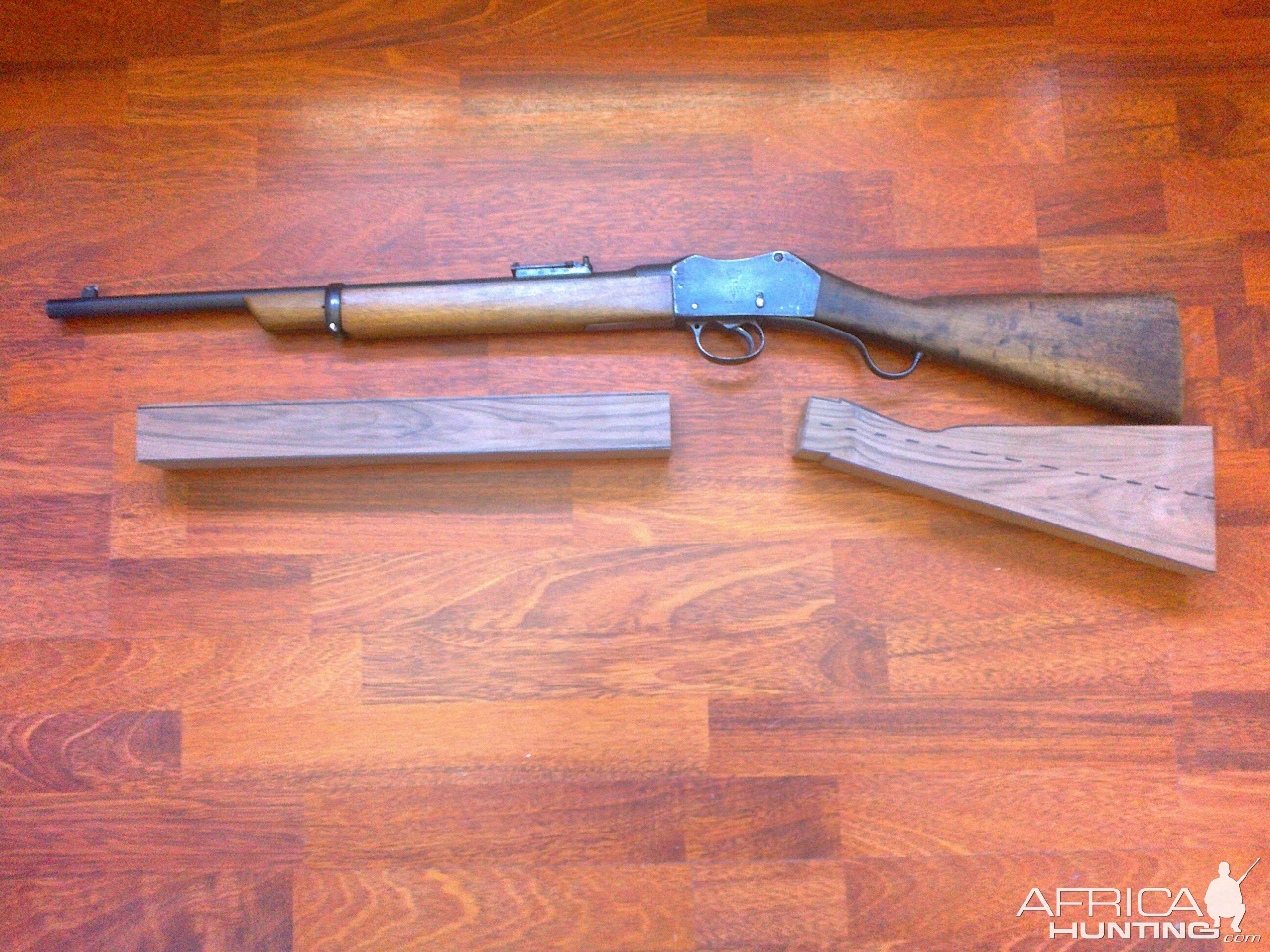 Martini Enfield 303 Rifle being restocked