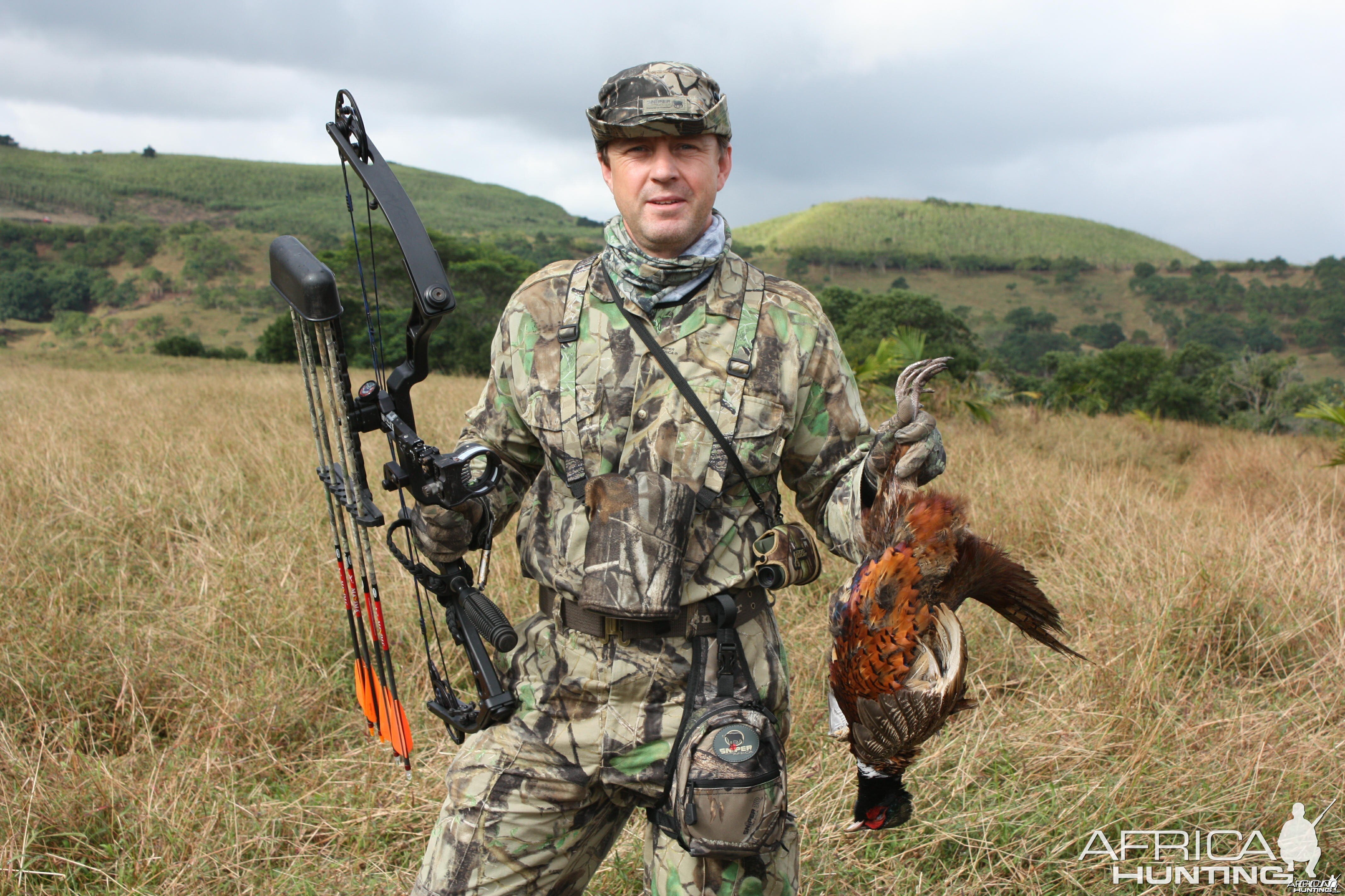 My Pheasant bowhunted in Mauritius with Le Chasseur Mauricien