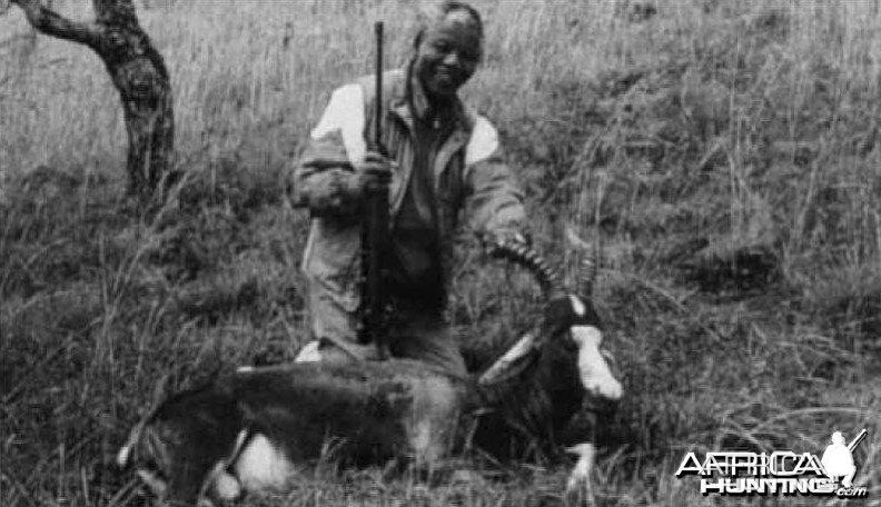 Nelson Mandela hunting Blesbok