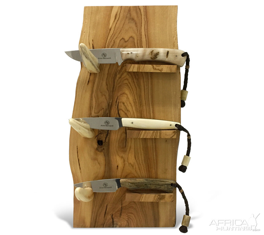 Olivewood 3-Knife Display