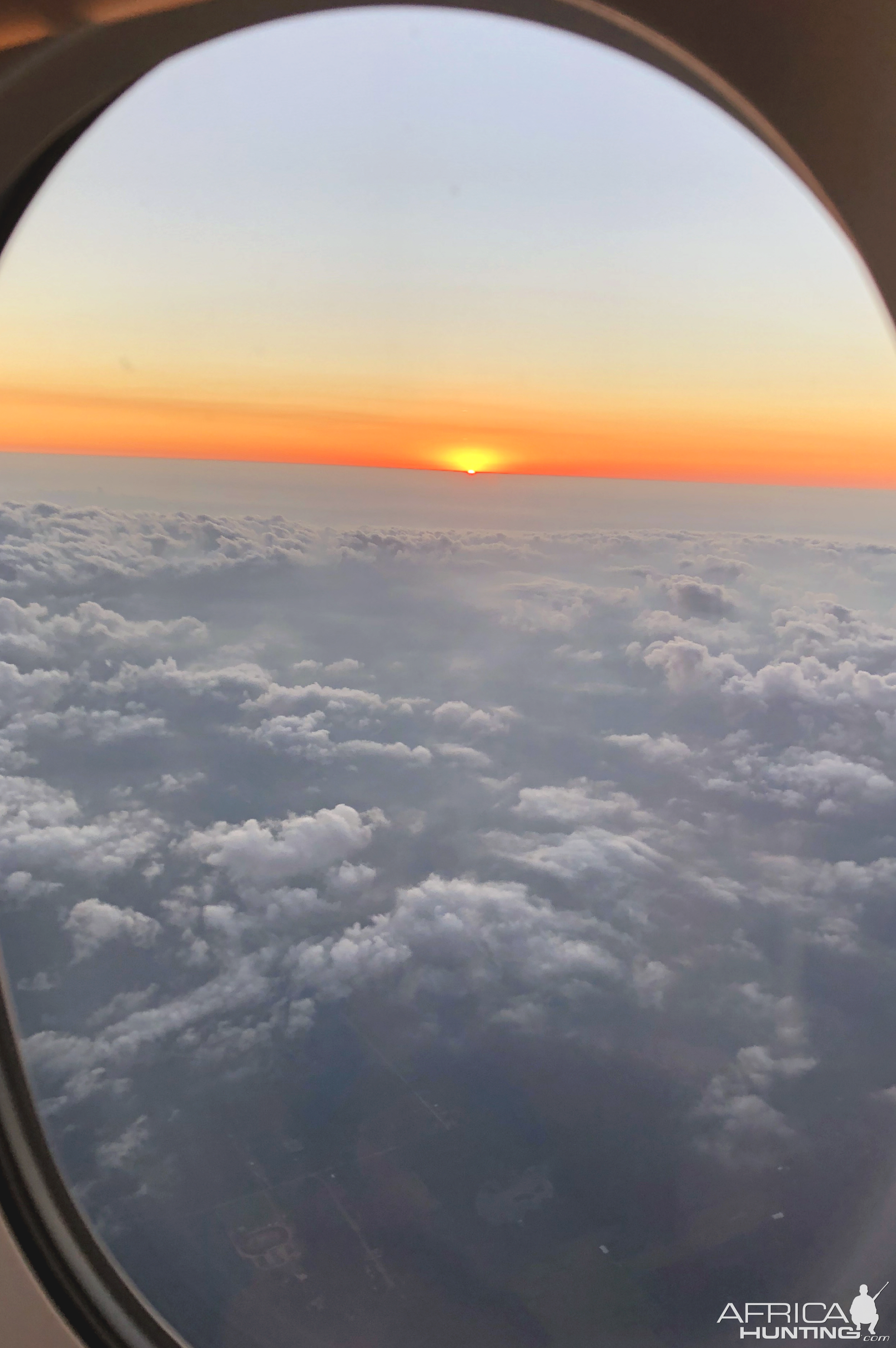 plane taking off sunset