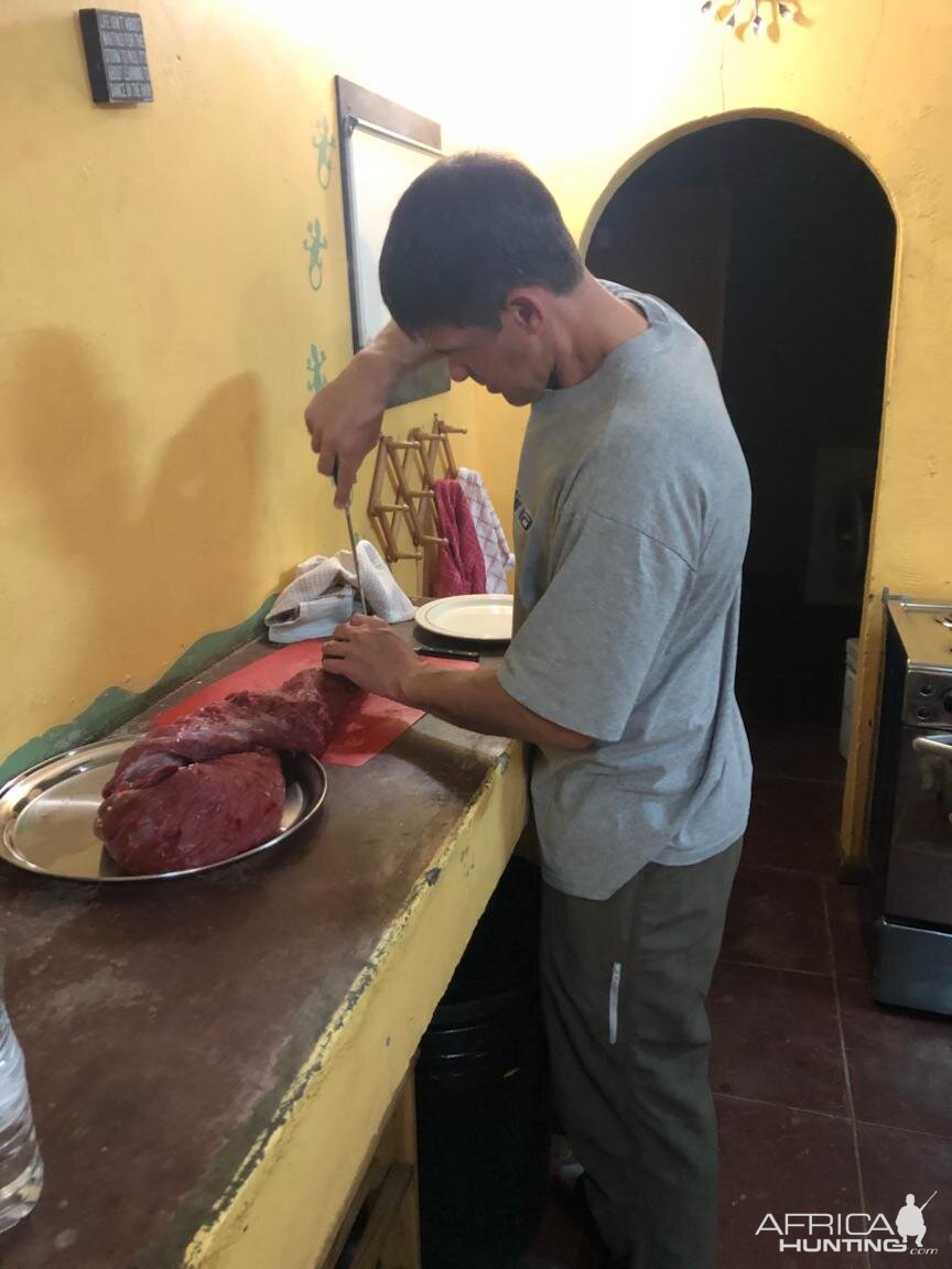 Preparing Lichtenstein Hartebeest Back strap steaks