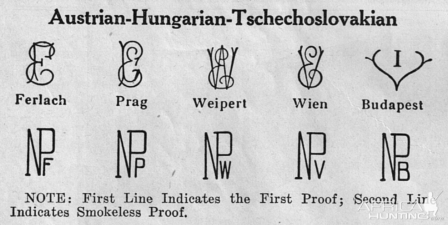 Principal Proof Marks of Mannlicher Schönauer from the 1939 Stoeger