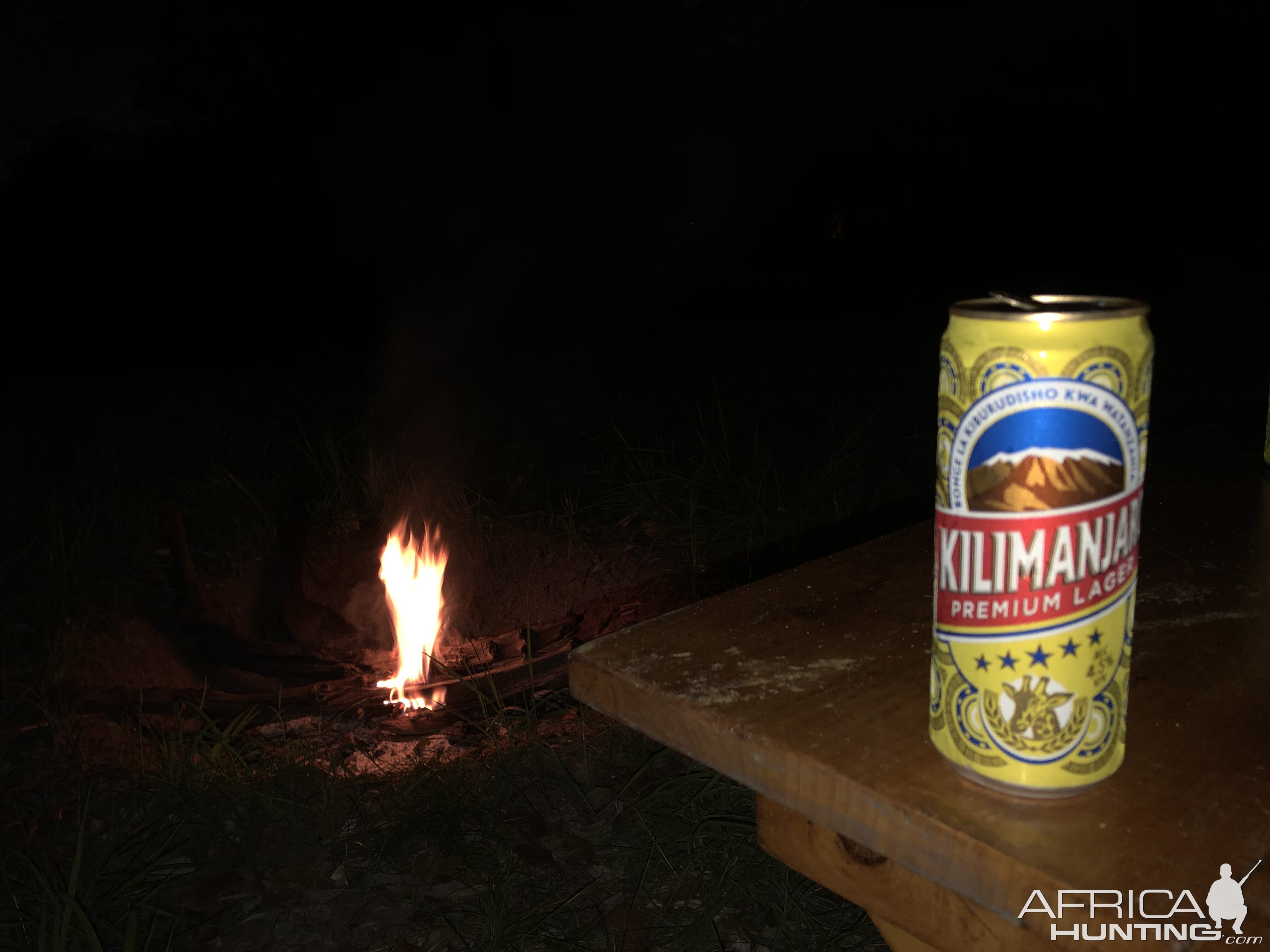 Relaxing at camp with a local Beer