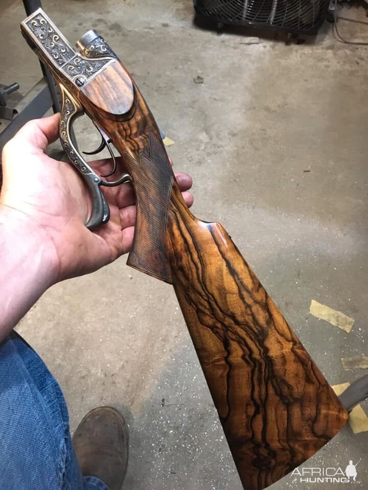 Rising Block Double Rifle nearing completion